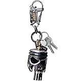 Kolbenkunst-Schlüsselanhänger, Totenkopf-Anhänger, Dekoration, Zubehör für Männer und Frauen, 3-in-1, Kolbenkunst-Schlüsselanhänger, Legierung, Skelett, Schlüsselanhänger mit Taschenlamp