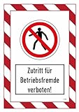 Daged Zutritt für Betriebsfremde verboten Aufkleber 23x16 cm Hinweiszeichen Sticker T-088