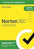 Norton 360 Standard, 2023 Ready, Antivirus Software für 1 Gerät mit Auto Renewal - Inklusive VPN, PC Cloud Backup & Dark Web Monitoring [Schlüsselkarte]