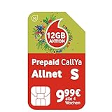 Prepaid CallYa S | Frühjahrsaktion: 12 GB statt 6 GB Datenvolumen | 10 Euro Startguthaben | monatlich kündbar | 5G Netz | Telefon- & SMS-F