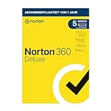 Norton 360 Deluxe 2024 | 5 Geräte | Antivirus | Unlimited Secure VPN & Passwort-Manager | 1 Jahr | PC/Mac/Android/iOS| Aktivierungscode in Originalverpackung
