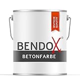 Bendox Bodenfarbe und Betonfarbe für innen und aussen, 2,5l Betongrau, seidenglänzend - Bodenbeschichtung lösemittelfrei, hochdeckend, belastbar - für Beton, Estrich, Holz, Fliesen BX-400
