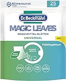 Dr. Beckmann MAGIC LEAVES Waschmittel-Blätter UNIVERSAL | vordosierte & wasserlösliche Waschblätter | platzsparend und leicht anzuwenden | 25 B
