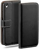 moex Klapphülle für Sony Xperia Z3 Hülle klappbar, Handyhülle mit Kartenfach, 360 Grad Schutzhülle zum klappen, Flip Case Book Cover, Vegan Leder Handytasche, Schw