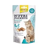 GimCat Nutri Pockets Dental - Knuspriger Katzensnack mit cremiger Füllung und funktionalen Inhaltsstoffen - 1 Beutel (1 x 60 g)