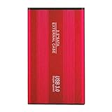 Leadrop Externe Festplatten, USB 3.0, 1 TB/2 TB, externe Festplatten, verschleißfest, große Kapazität, Rot, 1 TB