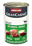 animonda GranCarno Adult Hundefutter Nass, Nassfutter für Hunde erwachsen mit Hirsch + Äpfeln 6 x 400 g