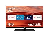 Nokia 32 Zoll (80cm) Full HD LED Fernseher Smart Android TV (WLAN, HDR, Triple Tuner DVB-C/S2/T2, Google Play Store inkl. Sprachassistent, Netflix, YouTube, Prime Video, Disney+) - 3200A - 2021