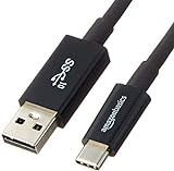 Amazon Basics Schnelllade-Adapterkabel, USB-C auf USB-A-3.1 (Gen. 2), 10 GBit/s Highspeed, USB-IF-zertifiziert, für Apple iPhone 15, iPad, Samsung Galaxy, Tablets, Laptops, 0.9 m, schw
