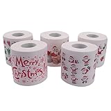 Asinfter 5 Stile Weihnachts Papierrolle Seiden Papier HandtüCher Weihnachts Schmuck Weihnachten Santa BüRo Toiletten Papier 5 R