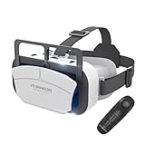 AISHE Newest VR Brille mit Bluetooth Fernbedienung, 3D VR Brille Erleben Sie Spiele und 360 Grad Filme in 3D mit weicher & VR Brille Smartphone Augenschutz VR Headset für Phone Android 4.5~7.3