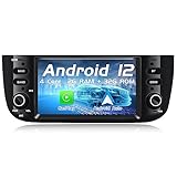 Android Autoradio für FIAT Linea Punto (2012-2015) Android 12 Stereo Quad 2G RAM+32G ROM Bluetooth/Carplay/GPS Navigation/WiFi/FM AM RDS Radio/Rückfahrkamera/DAB/OBD/TPMS/SWC