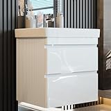 Newroom Waschbeckenunterschrank Weiß Hochglanz Hängend - lackiert - 60x62x46 cm (BxHxT) - Badezimmer Unterschrank Badezimmerschrank Badezimmermöbel Badunterschrank - [Axina.one]