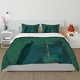 Wewoo Home Tiefgrüner Bettbezug 3-teiliges Set mit Reißverschluss Franz Kline Fluffy Cozy Comforter Cover (1 Bettbezug + 2 Kissenbezüge) 140x200