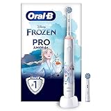 Oral-B Pro Junior Frozen Elektrische Zahnbürste/Electric Toothbrush für Kinder ab 6 Jahren, 2 Aufsteckbürsten, 360°-Andruckkontrolle, 2 Putzmodi inkl. Sensitiv für Zahnpflege, weiche Borsten, weiß