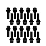 20 Radschrauben Radbolzen M14x1,5 28mm Kegelbund schwarz verzinkt kompatibel mit Audi, VW, Seat, Skoda, Opel, BMW