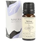 Nikura Melissenöl (Zitronenmelisse) - 10ml | Ätherisches Öl | 100% reines natürliches Öl | perfekt für Aromatherapie, Diffusoren, Ölb