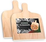 KYONANO Pizzaschaufel, 2 Pizzaschieber Holz, Pizza Peel aus Birkenholz für Pizzastein, 30X42cm Brotschieber Brotschaufel, Pizzaheber für hausgemachte Pizza und Brot(2er Set)