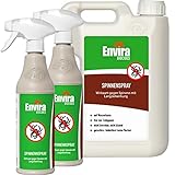 Envira Spinnen-Spray - Anti-Spinnen-Mittel Mit Langzeitwirkung - Geruchlos & Auf Wasserbasis - 2 x 500 ml + 2 L