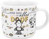 Sheepworld Tasse 'Ohne Dich ist alles doof' | Porzellan, 40 cl | Tasse für Kaffee und Tee, Tasse mit Spruch | 48080
