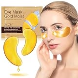 Augenpads Augenmaske gegen Augenringe Tränensäcke Falten, Augenpads mit Hyaluron & Kollagen für Anti-Aging (Gold-2 Stück)