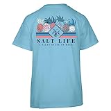 Salt Life Pineapple Spike Unisex T-Shirt, kurzärmelig, Himmelblau, Größe M