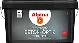 Alpina Farbrezepte Beton-Optik Industrial, Struktur-Farbe für cooles Beton-Design, Hellgrau oder Grau (Grau)