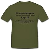 EPA Einmannpackung Typ 3 Bundeswehr Militär Nahrung Fressen Dosenfutter Esbit - T Shirt #4977, Größe:XXL, Farbe:O