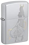 Zippo Silver Asso Teufel Damen Ace Devil Made in USA nachfüllbares Feuerzeug Geschenk