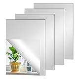 Ailvor 4 Stück Klebespiegel, HD Spiegel zum Kleben, Spiegelfliesen Selbstklebend, Flexibler Acrylspiegel für Wohnzimmer Schlafzimmer Wandspiegel Wanddekoration (29 x 21cm)