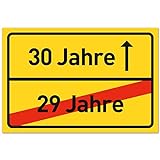 30 Geburtstag Schild für Frauen und Männer - Deko Geschenke Schild zum 30 Geburtstag - 30x20 cm Kunststoff (Ortsschild)