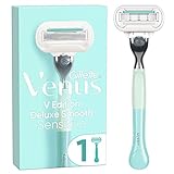Gillette Venus V Editon Deluxe Smooth Sensitive Rasierer Damen + 1 Rasierklinge mit 5-fach Klinge, Geschenk für F