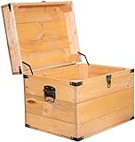 Kistenkolli Altes Land Holztruhe Geschenk-Box mit Deckel Schatzkiste Maße 45x35x35cm groß Holzkiste Truhe Schatztruhe groß Holzkiste mit Deckel (Ocker)