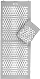 BODHI Akupressur-Set Vital XL: Akupressurmatte (127 x 48cm) & Akupressurkissen | inkl. Tasche | vitalisierend für den Rücken und Kissen für den Nacken | wohltuende Entspannungsmatte (steingrau)