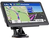 GPS-Navigation für Auto, Neueste 2024 Karte 7 Zoll Touchscreen Auto GPS 256-16GB, Sprachdreh-Richtungsführung, Unterstützung Geschwindigkeit und Rotlichtwarnung, vorinstallierte Nordamerika-Karte,