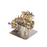 Novaray Dampfmaschine Modell, Mini V4-Dampfmotor Modell mit Umkehrgetriebe, Physisches Experiment Geschenk für Technikbegeisterte und Kinder (ohne Kessel)