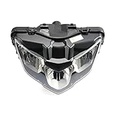 ZEEGII Frontscheinwerfer Kühlergrill Schutzabdeckung Schutz Motorrad LED Frontscheinwerfer Fern-/Abblendlicht H4 Scheinwerfer für Y15ZR V2 (Farbe: Transparent, Größe: 1)