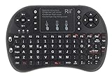 Rii Mini i8+ Bluetooth (italienisches Layout) - Mini-Tastatur mit Hintergrundbeleuchtung mit Touchpad-Maus für Tablet, Smartphone, Mini-PC, Computer, Playstation, HTPC - Schw