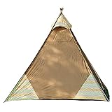 Glamping-Zelt im Freien, Pyramiden-Tipi-Zelte, Familien-Indianerzelt im Freien, 3–4 Personen, Pyramidenzelt im Stammesstil, für den Innenbereich, Kinder-Glockenzelt (braun) H