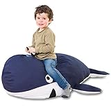 SMOOTHY Kindersitzsack Wal - Tierform Sitzsack für Kinder - Kindermöbel Walfisch Stofftier aus Baumw