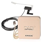Erisin DAB Plus Radio Adapter Digital Radio Tuner Box mit MCX Antenne Verstärker DAB Antenne für Android 8.1/9.0/10.0 oder höher Autoradio USB