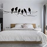 YOUSHIHUI Amsel auf einem Baum Ast Wandaufkleber Schlafzimmer Wohnzimmer Hintergrund Dekoration Wandbild Kunst Aufkleber niedlicher Vogelaufkleber Home Decal 26x60