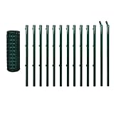 vidaXL Eurozaun-Set Maschendrahtzaun Gartenzaun Drahtzaun 25 x 1 m Stahl Grü