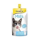 GimCat Milk - Katzenmilch aus echter laktosereduzierter Vollmilch mit Calcium für gesunde Knochen - 1 Beutel (1 x 200 g)