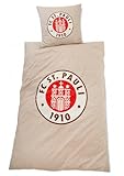 FC St. Pauli - Logo Streifen - Bettwäsche braun/weiß 135 x 200