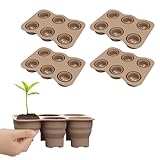 Didmortool Saatgut-Starterschale, 4-teiliges Saatgut-Starter-Set, 6 Zellen, Setzling-Starterschalen, Silikon-Setzlingschale zum Anpflanzen von Gemüse, Blumen,