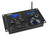 Vonyx STM3400 DJ Mischpult Anfänger, 2 Kanal Mixer, DJ Mischer, Audio Mixer, Bluetooth Mixer, Scratch Jogwheel, MP3-Player, digitaler Soundprozessor mit 16 Effekten, DJ Controller,