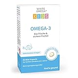 Omega-3 Kapseln für Kinder – Vergleichssieger 2023 – 90 Mini-Kapseln – zuckerfrei – 518 mg geschmacksneutrales Fischö