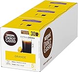 Nescafé Dolce Gusto Grande, XXL-Vorratsbox, 90 Kaffeekapseln, Arabica & Robusta Selektion, feine Crema und kräftiges Aroma, Blitzschnelle Zubereitung, 3er Pack (3 x 30 Kapseln)