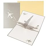 KIMI-HOSI Geburtstagskarte mit Umschlag Popup-Grußkarte 3D-Grußkarte Flugzeuggrußkarte Faltbare Grußkarte für alle F